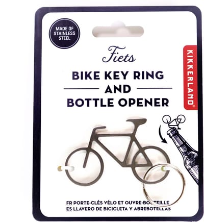 Kikkerland Fiets Sleutelhanger en Flesopenener - Sleutelhanger en Flesopener in 1 - Roestvrij staal