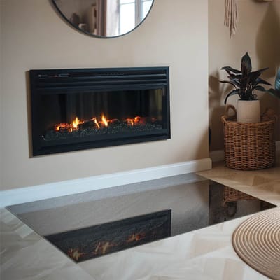 Coloray Vloerplaat Houtkachel - Plaat voor Onder Houtkachel - 120 cm x 80 cm - Open Haard Accessoires - Zwart Vloerplaat Kachel - Vloerplaat Voor Kachel - Plaat onder Houtkachel - Kachel Onderplaat - Plaat Kachel