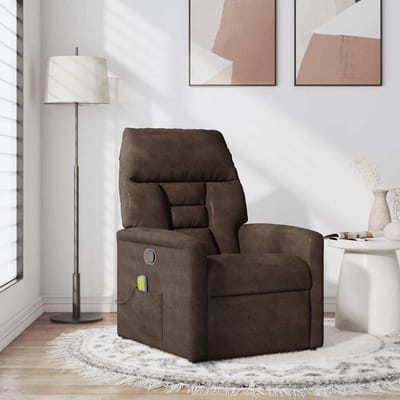 vidaXL - Massagestoel - microvezelstof - bruin