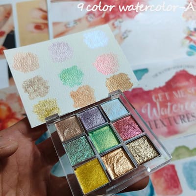 Handgemaakte gouden effen aquarelverfpalet DIY Nail Art schilderij manicure bloeiende aquarelset