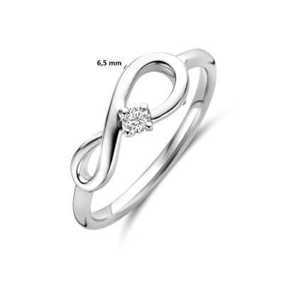 Zilveren Gerhodineerde Infinity Ring met Zirkonia 1342065 – 925 Zilver