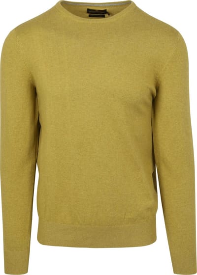 Steppin' Out Trui Cotton Cashmere Mosgroen - Maat M - Heren - Pullovers