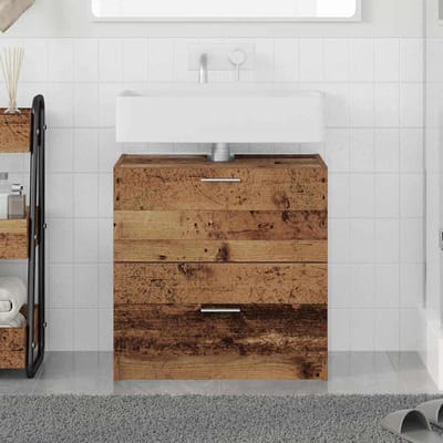 vidaXL - Badkamerkast - Oud - Hout - 59 - x - 37 - x - 59 - cm - Bewerkt - hout