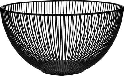 QUVIO Fruitschaal rond van metaal / Draad fruitmand / Diameter 25 cm - Zwart