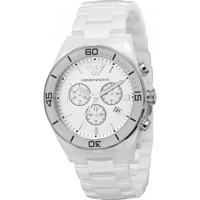 Emporio Armani AR1424 Wit Ceramica Herenhorloge