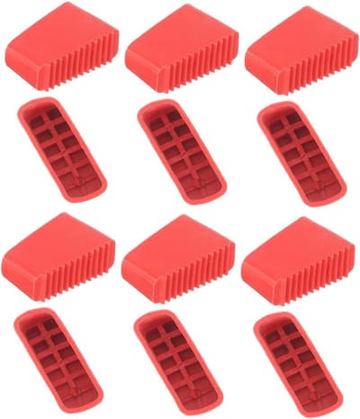 Laddervoet Beschermers - Ladderdoppen Rubber - Vloer Beschermen - Antislip Ontwerp - 6 Stuks - Rood