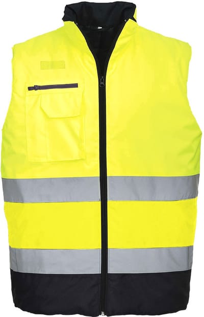 Portwest Hi-Vis tweekleuren Bodywarmer S267 - Geel/Marine - L