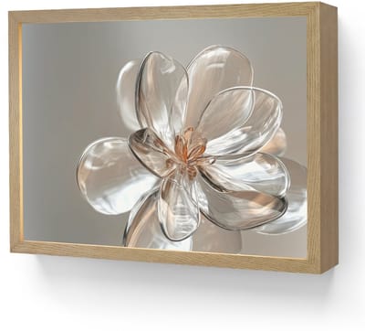 Wandlamp 40x30 cm - Oplaadbaar - Bloem - Glazen - Doorzichtig - Wandlampen binnen woonkamer - Slaapkamer lamp - Decoratieve nachtlamp - Vloerlamp draadloos