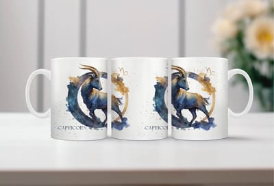 Koffiemok Sterrenbeeld Steenbok - koffiemok - theemok - koffiebeker - mok - drinkbeker - Boogschutter - Ram – Stier - Tweelingen – Kreeft – Leeuw – Maagd – Weegschaal - Schorpioen – Boogschutter – Steenbok – Waterman – Vissen