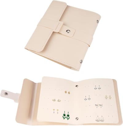 Kleine Reisjuwelendoos voor Oorbellen, Ringen en Kettingen - Draagbare PU Opbergdoos voor Sieraden (42 Pairs)