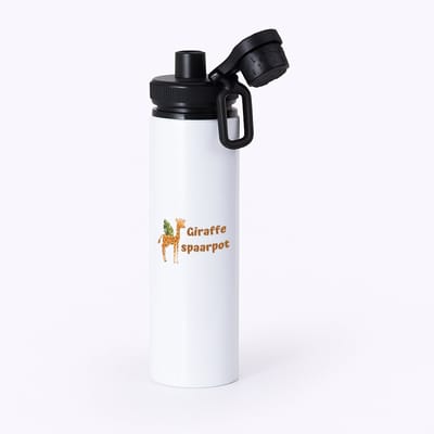 Hacebo® - Giraffe waterfles met draaidop zwart - Giraffe - dieren liefhebbers - leuke cadeau voor iemand die van houdt van giraffen - verjaardagscadeau - kado - gift - water fles - 850ML