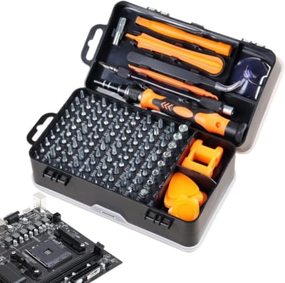 Schroevendraaierset - Precisie Bits - Kleine Reparaties - 115 Delig - 15.8 cm - Grijs