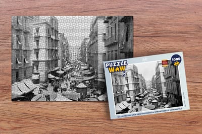 Puzzel Illustratie van een historisch straatbeeld van Napels - Legpuzzel - Puzzel 1000 stukjes volwassenen