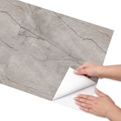 Coloray Meubel Wrap Folie - Grijs Meubelfolie - 50x100 cm - Decoratiefolie Zelfklevend Marmeren elegantie - Meubelfolie Zelfklevend - Minimalist Meubelfolie - Wrapfolie Keuken - Wanddecoratie - Texturen