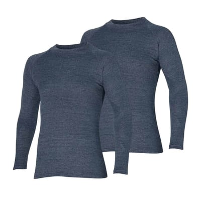 Heatkeeper - Thermoshirt heren - Antraciet - L - 2-Stuks - Thermokleding heren