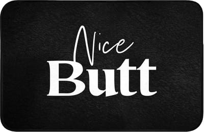 WC mat 60x40 cm - Antislip - Quotes - Nice butt - Zwart - Spreuken - Toiletmat - Vloermat - Douchemat - Toilet tapijt - Toiletmatten