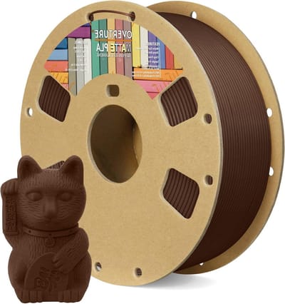 Matte 1.75mm 3D Printer Filament 1kg Cardboard Spool - Dimensional Accuracy +/- 0.02mm - Matte Chocolate