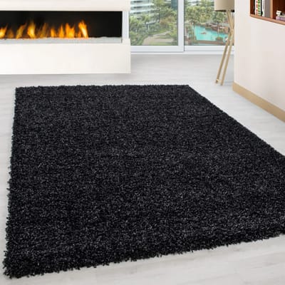 Muratap Basic shaggy vloerkleed antraciet hoogpolig- 300x400 cm