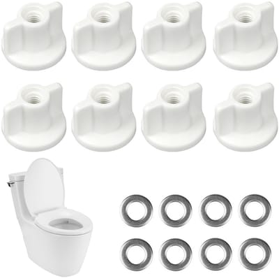 Dailygoods- WC-Brilbevestigingsset 8 Stuks - Achtermoeren - Sluitringen - Scharnieren - Eenvoudige Installatie - Robuuste Vervanging - Toiletbril Bevestigingsset