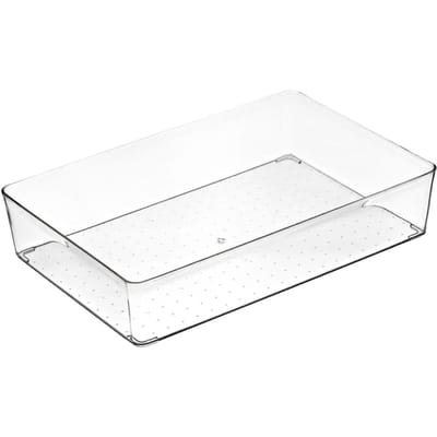 Lade Opbergbakken Duurzame Transparante Plastic Lade Opbergverdelers Box voor Keuken Medium Vierkant Large Square Box