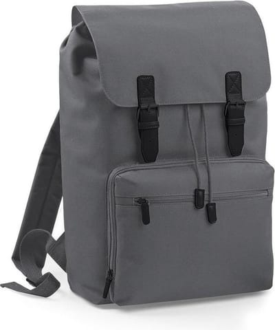 BagBase Vintage Laptop rugtas 18 liter - Donkergrijs/ Zwart