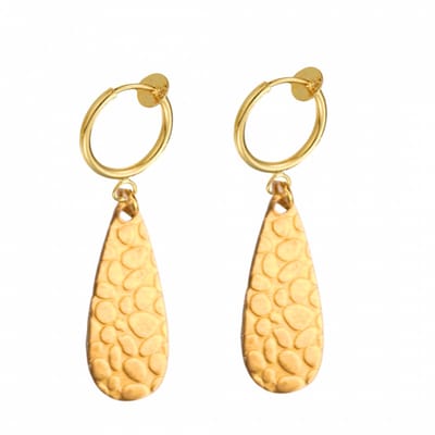Klem oorbellen - goudkleur - kleine klepel- geen gaatje- Charme Bijoux