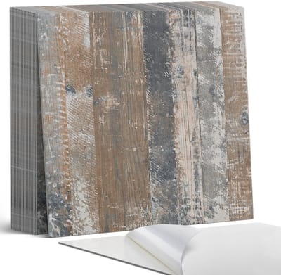 Coloray Plaktegels - Planken in natuurlijke stijl Zelfklevende Tegels - 20 cm x 20 cm - Bruin Plaktegels - 20 stuks - Vierkant PVC Tegels - Plaktegels Badkamer - Plaktegels Vloer - Vinyl Tegels - Wandtegel Zelfklevend