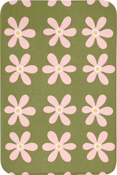 WC mat 60x90 cm - Antislip - Bloem - Modern - Groen - Toiletmat - Vloermat - Douchemat - Toilet tapijt - Toiletmatten