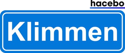 Hacebo - Plaatsnaam Sticker - 29x10 CM - Klimmen sticker - Verkeersborden sticker - grappige cadeaus - Klimmen
