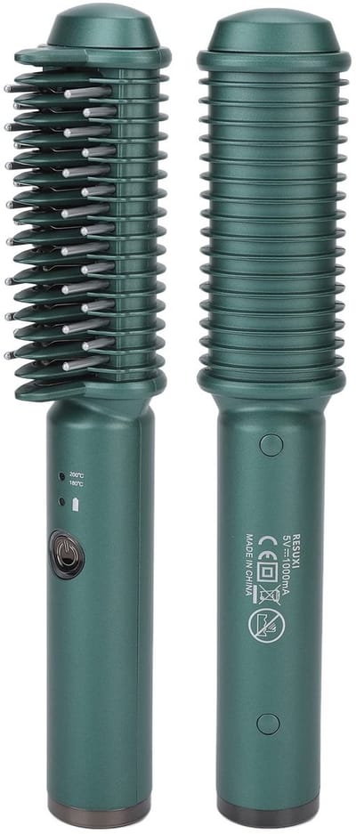 Allecto - Krultang zonder kabel - Draadloze krultang - Oplaadbaar met USB - Groen - Stijltang - Geschikt voor dames - Model met krulborstel