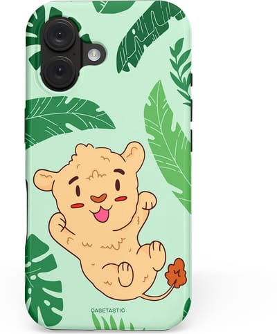 Casetastic hoesje geschikt voor Apple iPhone 16 - MagSafe - Dubbellaagse bescherming - Leeuwenhartje - Fashion Case - Mintgroen Perzik Beige