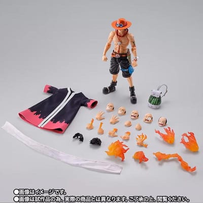 18cm Portgas D Ace Anime One Piece Figurine d'Action Articulée en PVC Décoration de Bureau Ornement Maquette Garçon Jouets Exquis Cadeaux With Box black