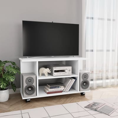 vidaXL - Tv-meubel - met - wieltjes - 80x40x45 - cm - bewerkt - hout - wit
