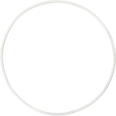Metalen draadring, d 10 cm, dikte 2 mm, wit, 10 stuk/ 1 doos