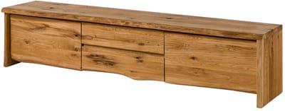 MASSIVMOEBEL24.DE wilde eik TV-meubel blank 220x45x50 cm (BxTxH) geolied gemonteerd PURE OAK volledig massief #704