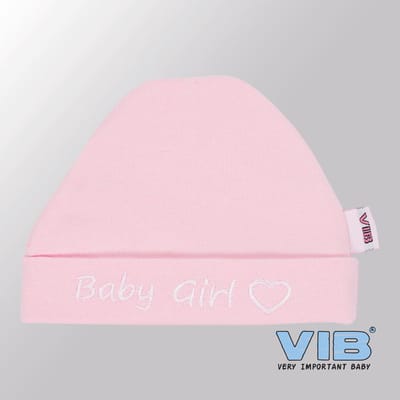 VIB® - Muts rond - Baby Girl (Roze) - Babykleertjes - baby muts - baby muts newborn - baby mutsje - baby cadeau - kraam cadeau - baby aankodiging