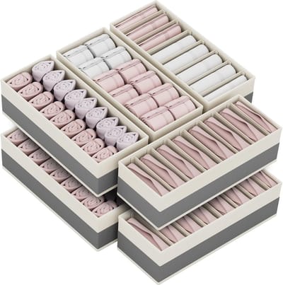 Famanu - PAX passende Ondergoed Organizer Stoffen Lade, opvouwbare kast organizer met grondplaat voor commode, voor sokken, stropdassen, sjaals en handdoeken