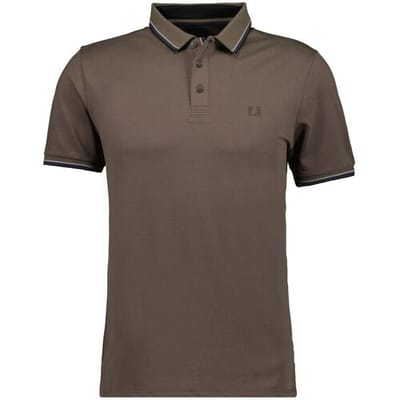 Ragman Polo Piqué Uni Tipping Keep Dry Finish Mocca / male