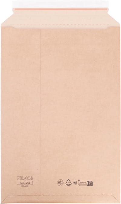 Stevige bruine verzendzakken 330x490mm A3 golfkarton boekverpakking 300 stuks