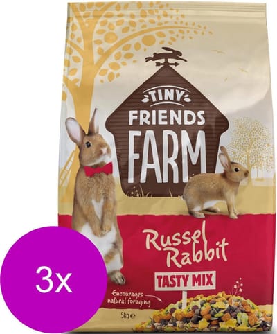 Tiny Friends Farm Russel Rabbit Tasty Mix - Konijnenvoer - 3 x 5 kg