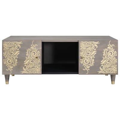 vidaXL - Salontafel - Grijs - 100 - x - 54 - x - 40 - cm - Massief - Mango - Hout