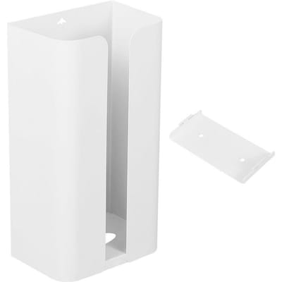 Magnetische Zuignap Tissuebox Koolstofstaal Wandmontage Papierdispenser Vuilniszakhouder voor Thuis white