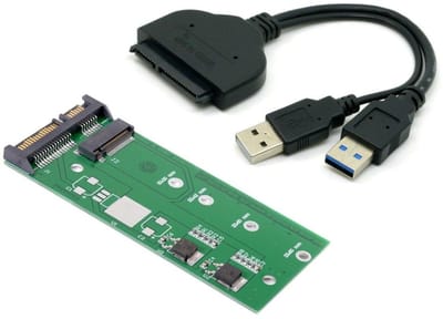 Dailygoody - M.2 SSD naar 2,5-inch Adapter - USB 3.0 Datakabel - Compact en Lichtgewicht - B-Key Compatibel - Ideaal voor Upgrades - Voor E4...