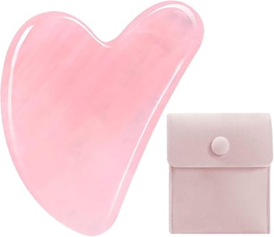 Sha, Rose Quartz Guasha Natuurlijk Jade Massage Tool voor Kaaklijn Vormgeven, Zwelling Verminderen, Gezicht, Ogen, Nek en Lichaam, Huidverzorging Cadeau