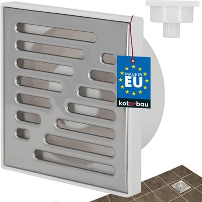 Vierkante Doucheput RVS Rooster 150x150mm met Bodemplaat