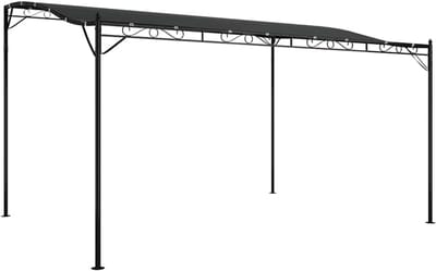 Tuinpaviljoen - Partytent Overkapping - Buitenfeesten Organiseren - Waterdicht Polyester Dak - 4x3 Meter - Antraciet