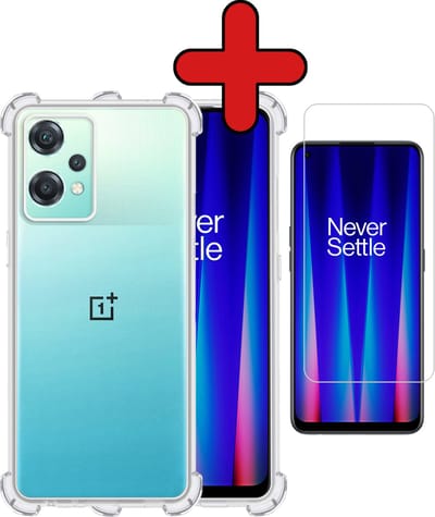 Hoesje - Met Screenprotector - Geschikt voor OnePlus Nord CE 2 Lite - Sterk & Shockproof - Back Cover - Siliconen Case - Telefoon Hoes - Shock Proof - Telefoonhoes - Transparant