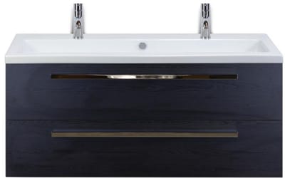 Seville Badmeubelset 120 cm - 2 Laden Black Oak - Wastafel Djazz Enkel 2 Kraangaten
