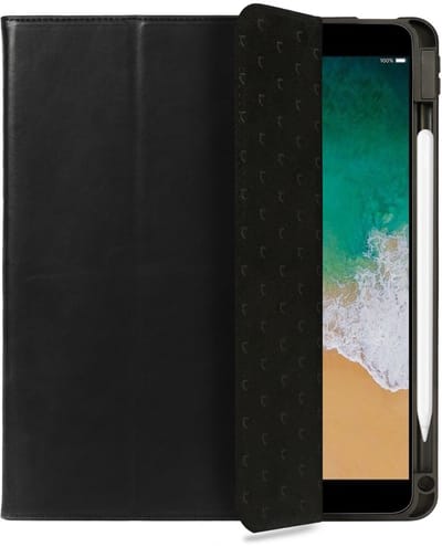 Rosso Elite Hoes Geschikt voor Apple iPad 10.2 / Pro 10.5 - 2-in-1 Echt Leer Book Case en Back Cover - Magnetisch Uitneembaar Hoesje - Beschermhoes Zwart
