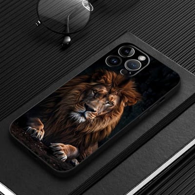 Leeuw Zwart Zachte Telefoonhoesje voor iPhone 7 8 13 12 11 17 Pro Max XS Max XR 15 16 14 Plus 17Air iPhone 12